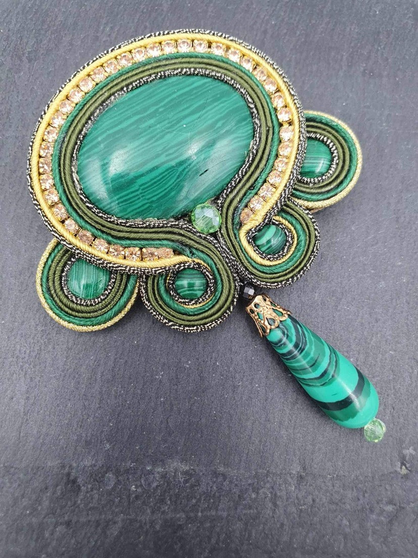 Malachite Broche